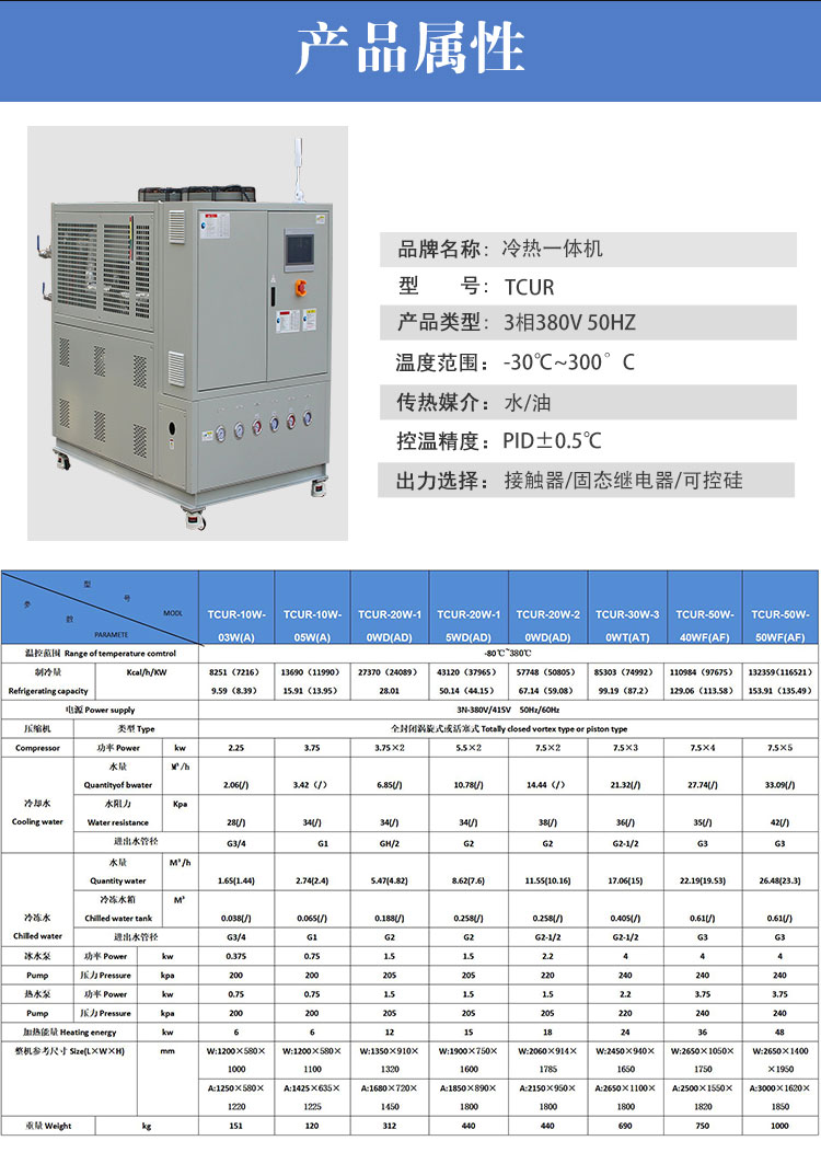冷熱一體機屬性