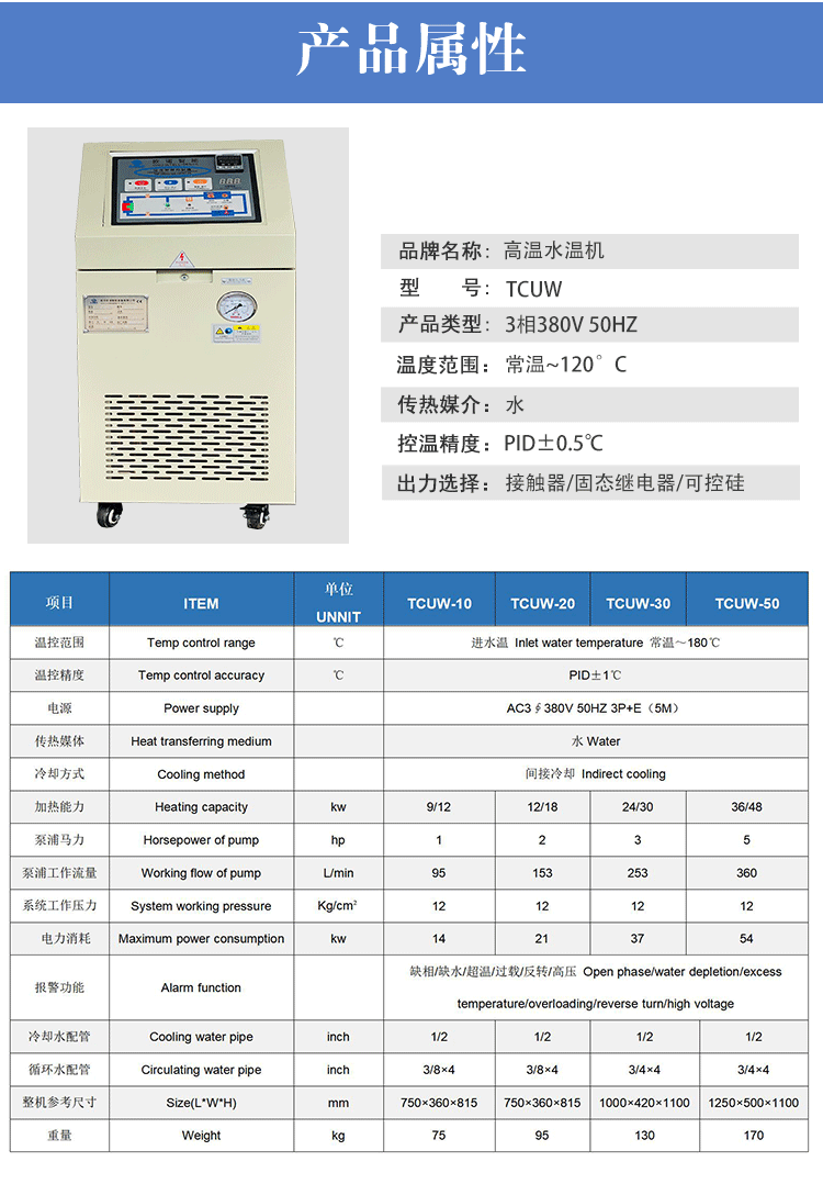 標準水溫機屬性